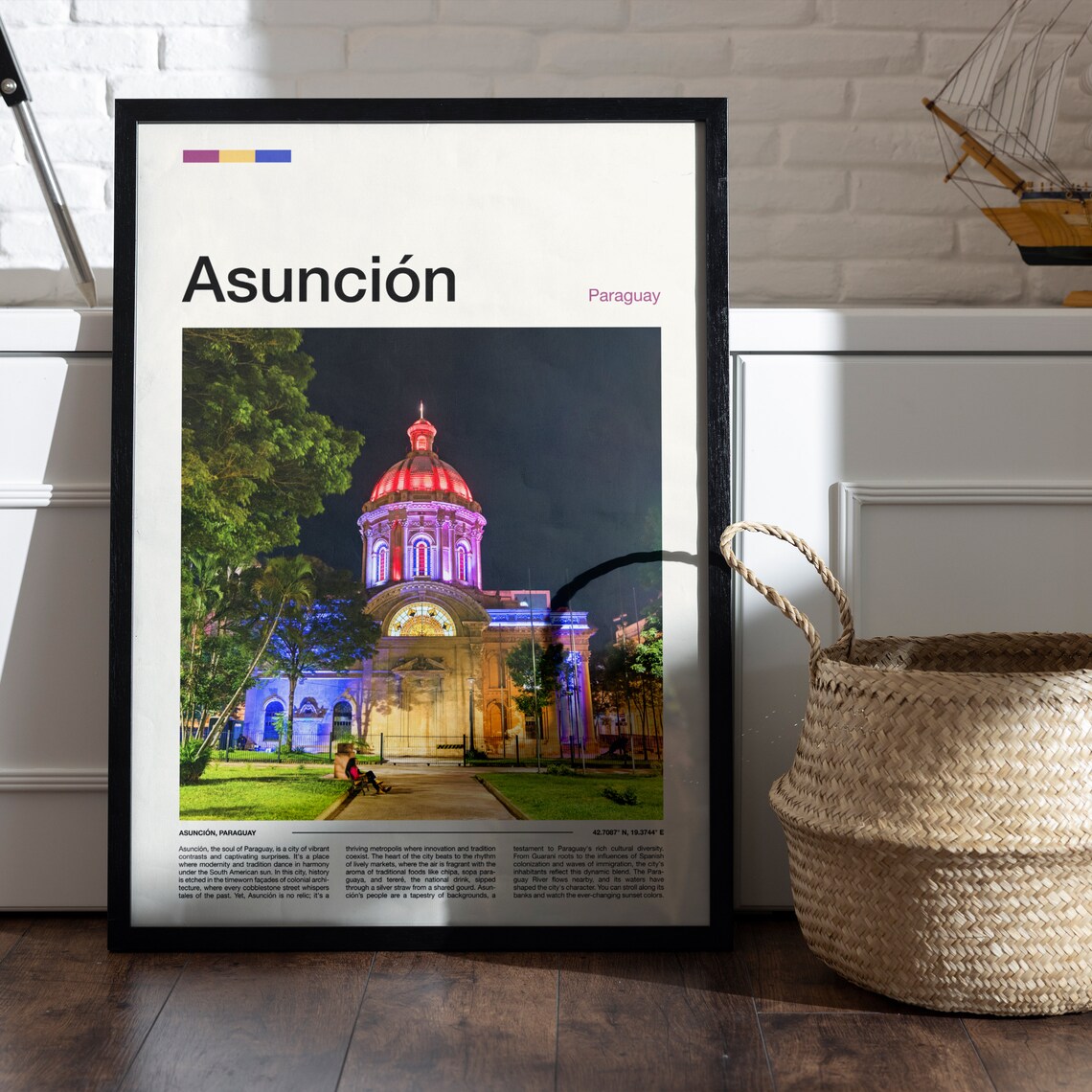 Asuncion Paraguay Cathedral Night Lights Travel Photo Poster - Image 5