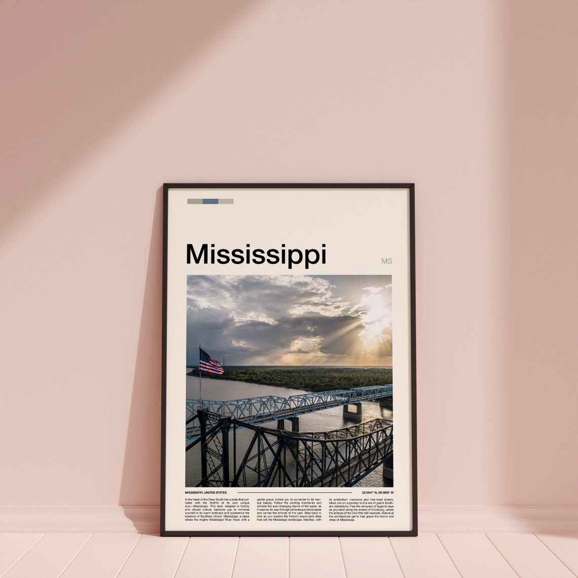 Mississippi Print Mississippi Poster Mississippi Wall Art Mississippi Art Print Mississippi Photo - Image 4
