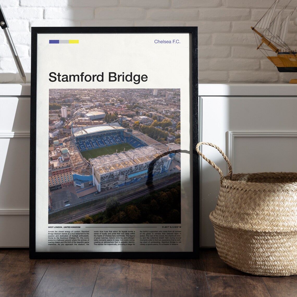Stamford Bridge Chelsea FC Football Stadium Aerial London Poster - Image 5