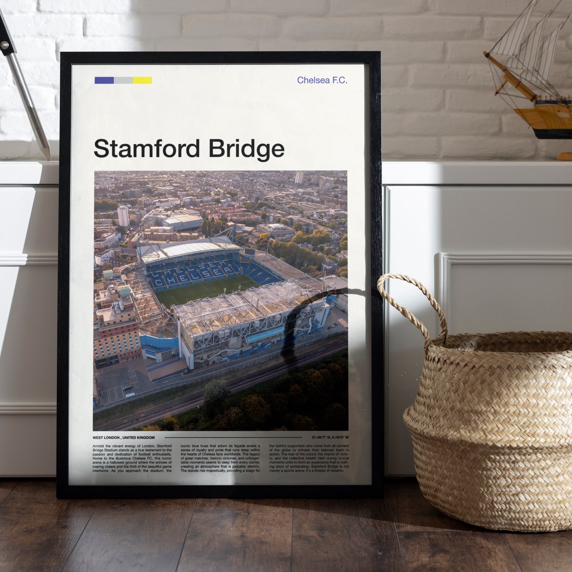 Stamford Bridge Stadium Print Chelsea Fc Gifts Stamford Bridge Stadium Poster Stamford Bridge Stadium Wall Art Chelsea Fc Gifts - Image 5