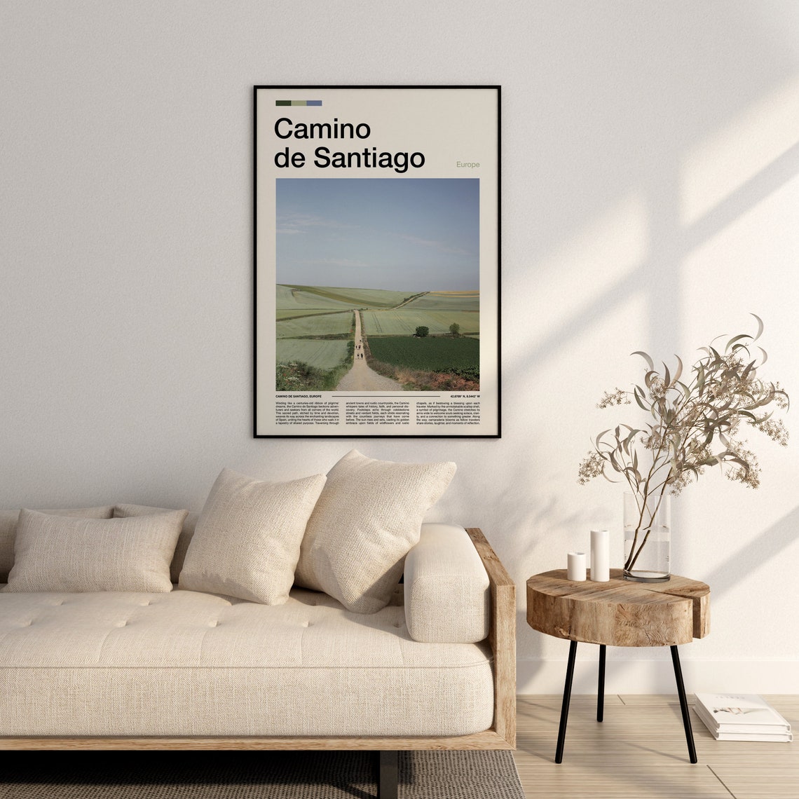 Camino de Santiago Pilgrimage Path Fields Walkers Europe Poster - Image 3