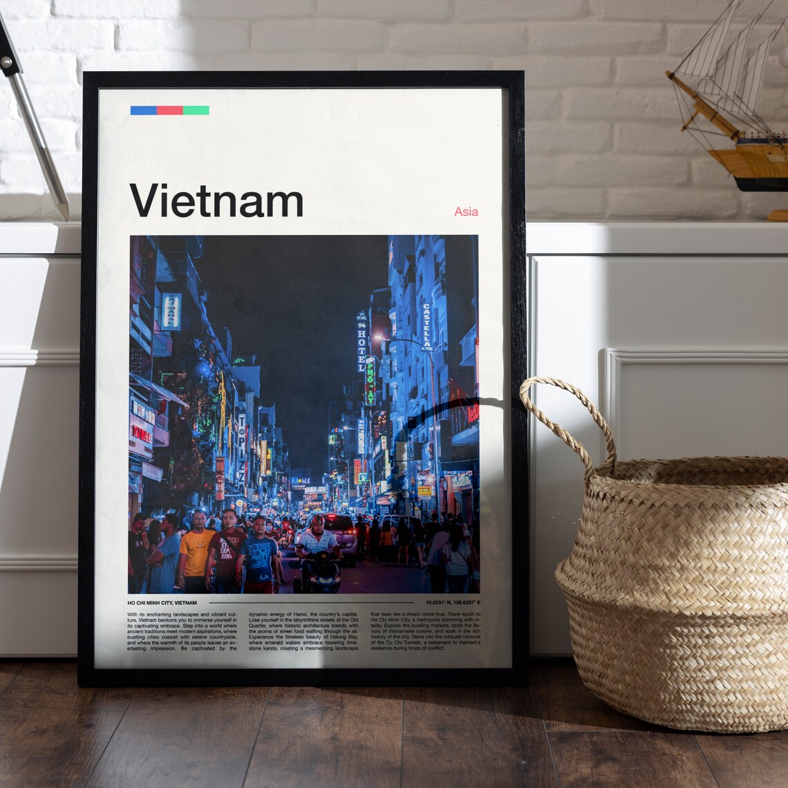 Vietnam Ho Chi Minh City Neon Street Asia Night Cityscape Poster - Image 4