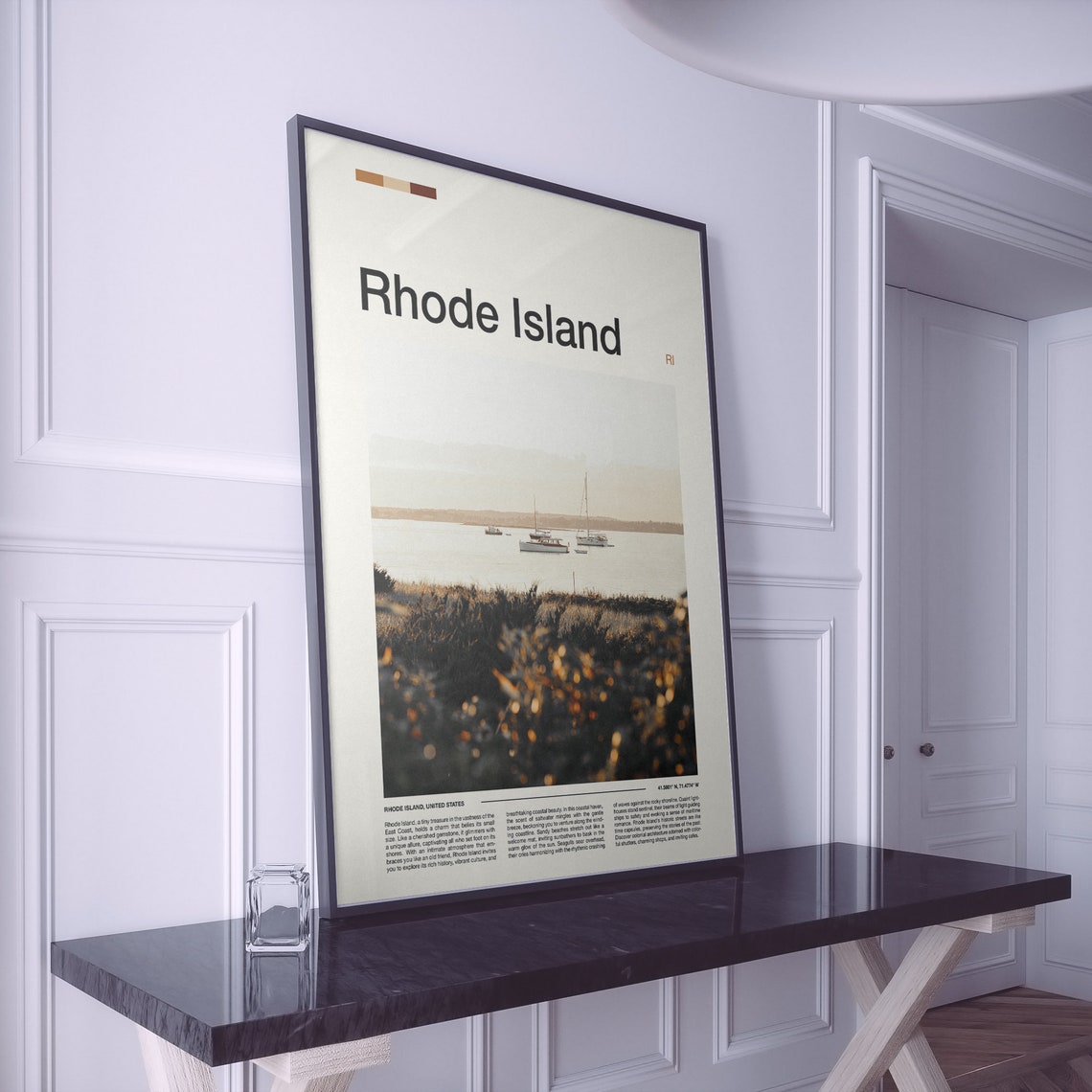 Rhode Island Sailboats at Golden Hour Harbor Bokeh Photography Poster - Image 2