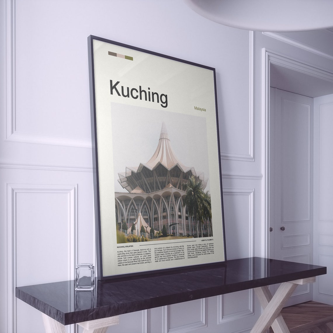 Kuching Malaysia Modern Civic Building Spire Architecture Poster - Image 2