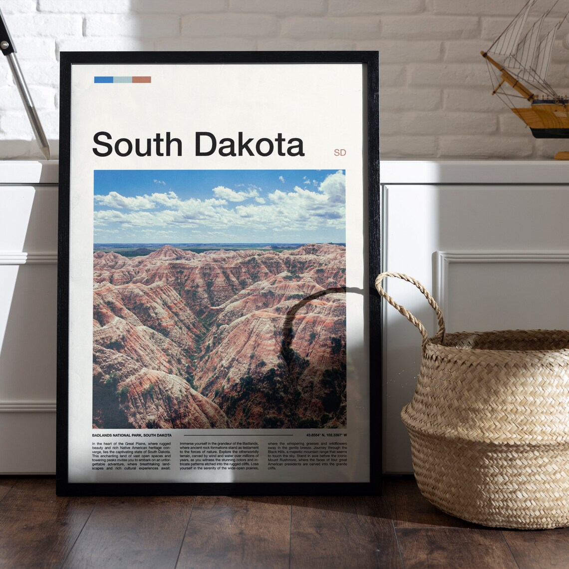 South Dakota Badlands National Park Desert Ridges Canyon Vista Poster - Image 5