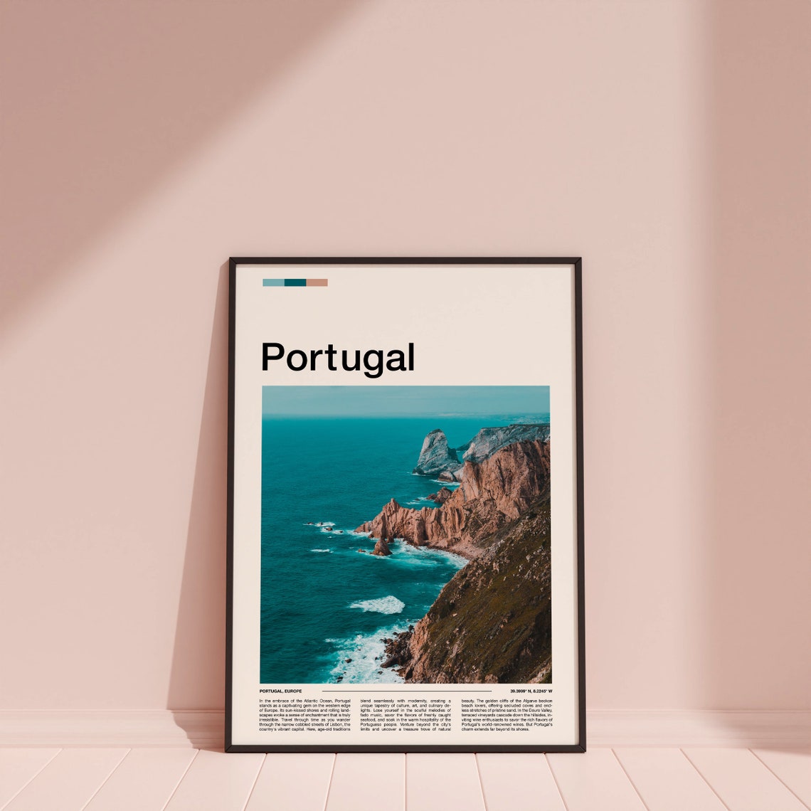 Portugal Atlantic Coast Dramatic Sea Cliffs Scenic Travel Poster - Image 3