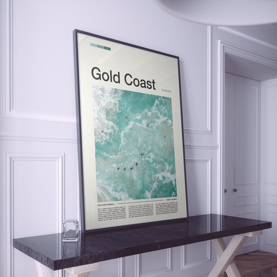 Gold Coast Australia Aerial Turquoise Surf Waves Photography Poster - Image 2