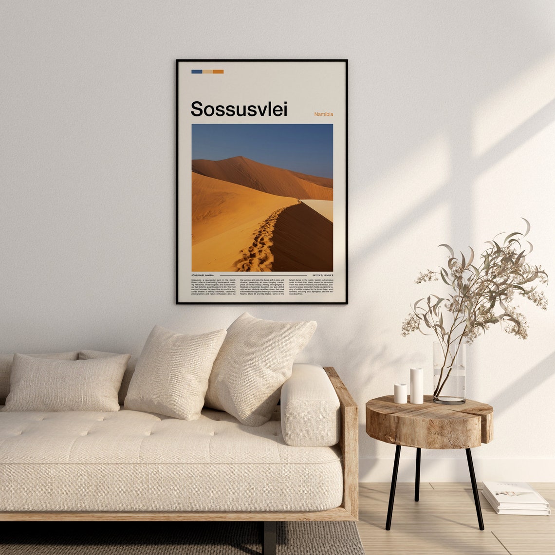 Sossusvlei Namibia Red Sand Dune Footprint Trail Travel Poster - Image 3