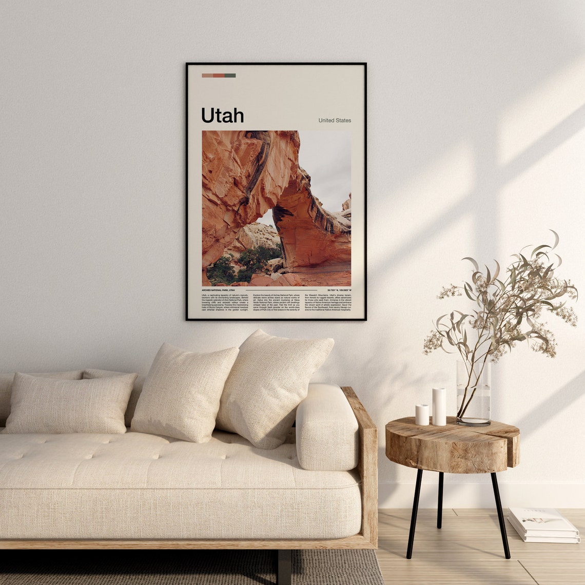 Utah Arches National Park Red Rock Natural Arch Desert View Poster - Image 2