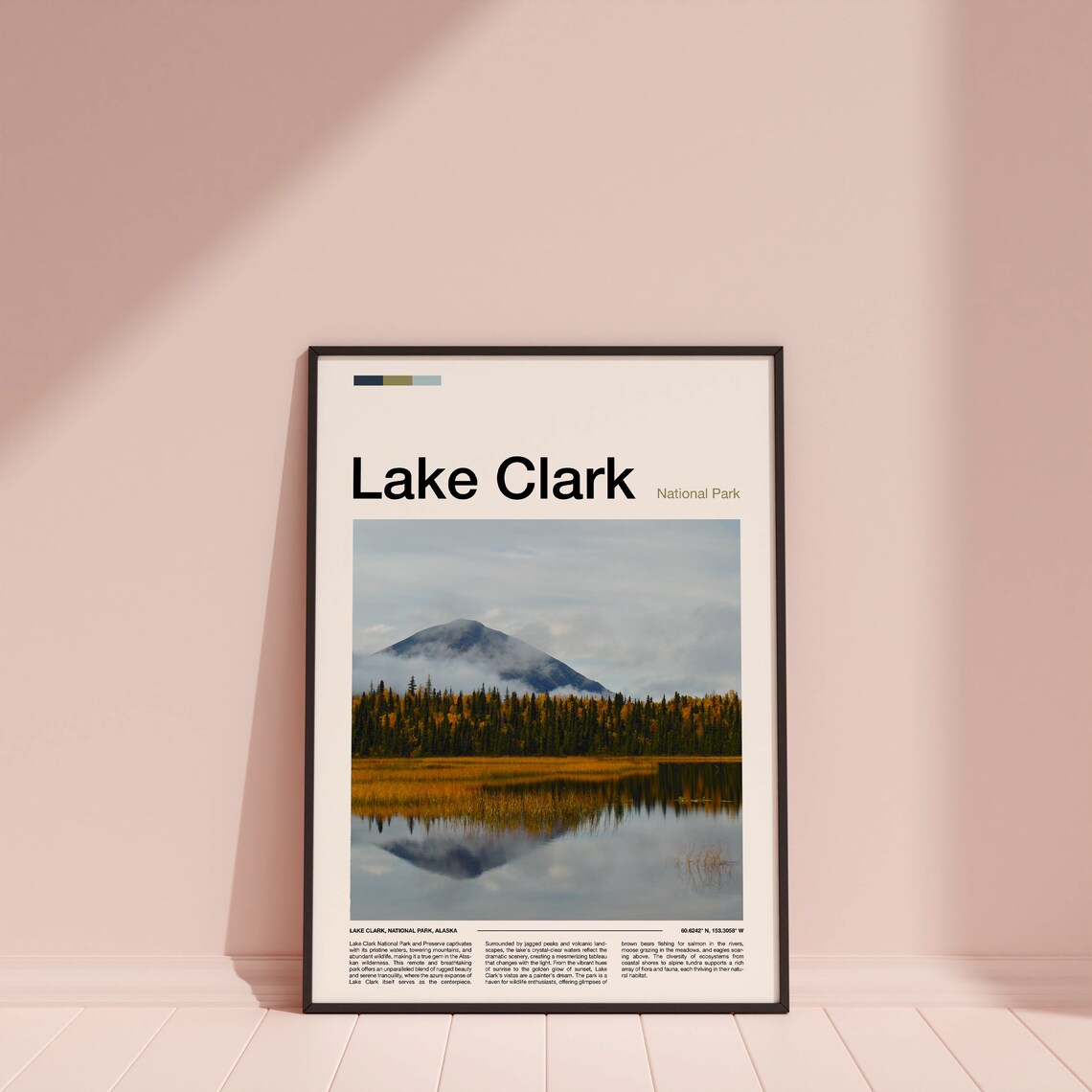 Lake Clark Alaska National Park Mountain Reflection Photo Poster - Image 4
