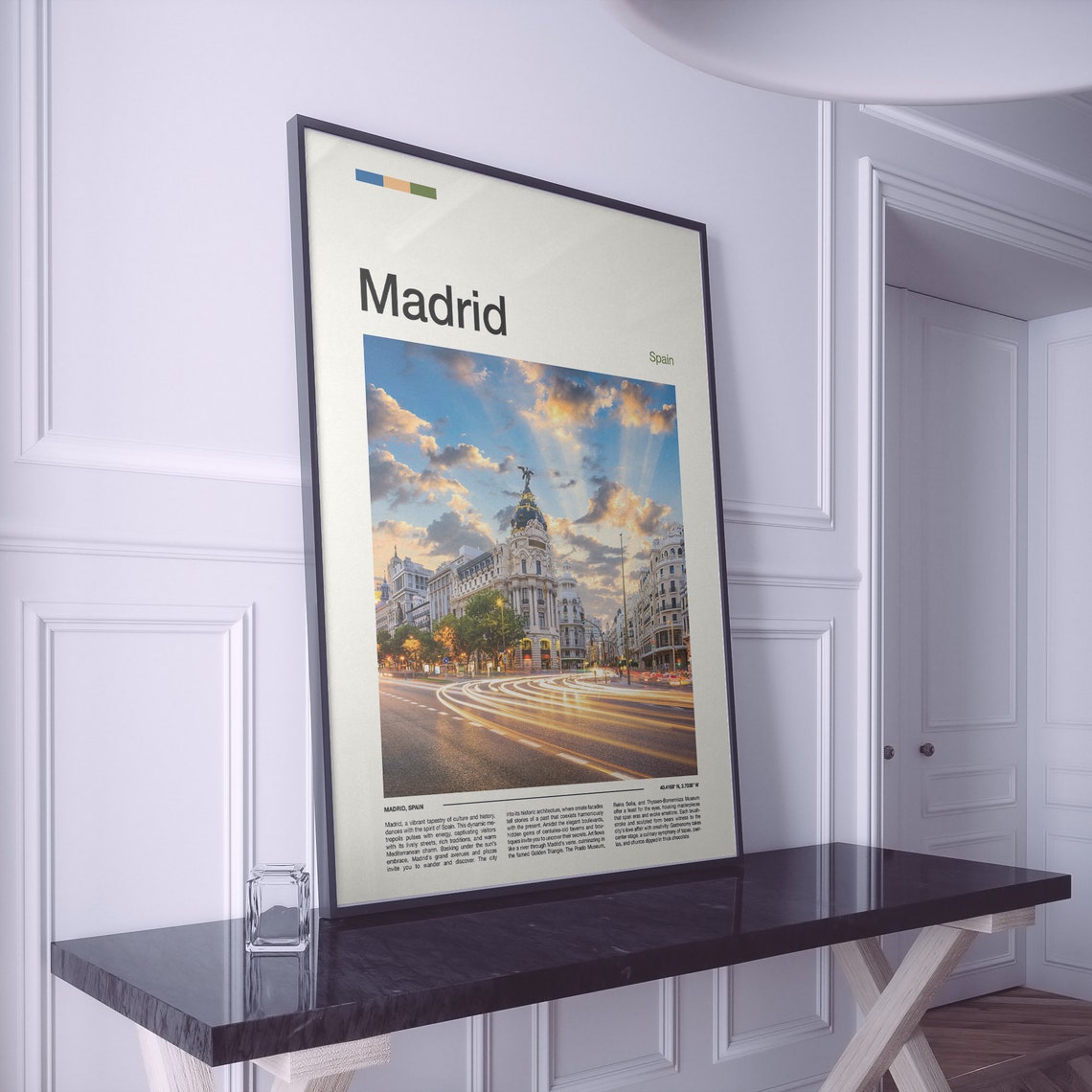 Madrid Spain Metropolis Building Gran Via Light Trails Poster - Image 2