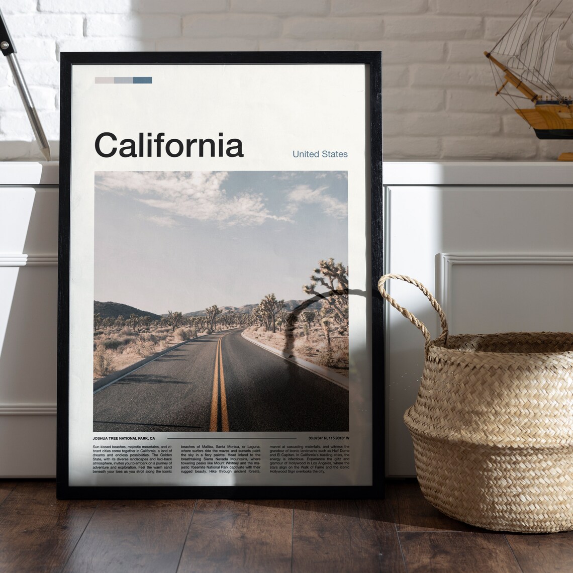 California Joshua Tree National Park Desert Road Travel Poster - Image 4