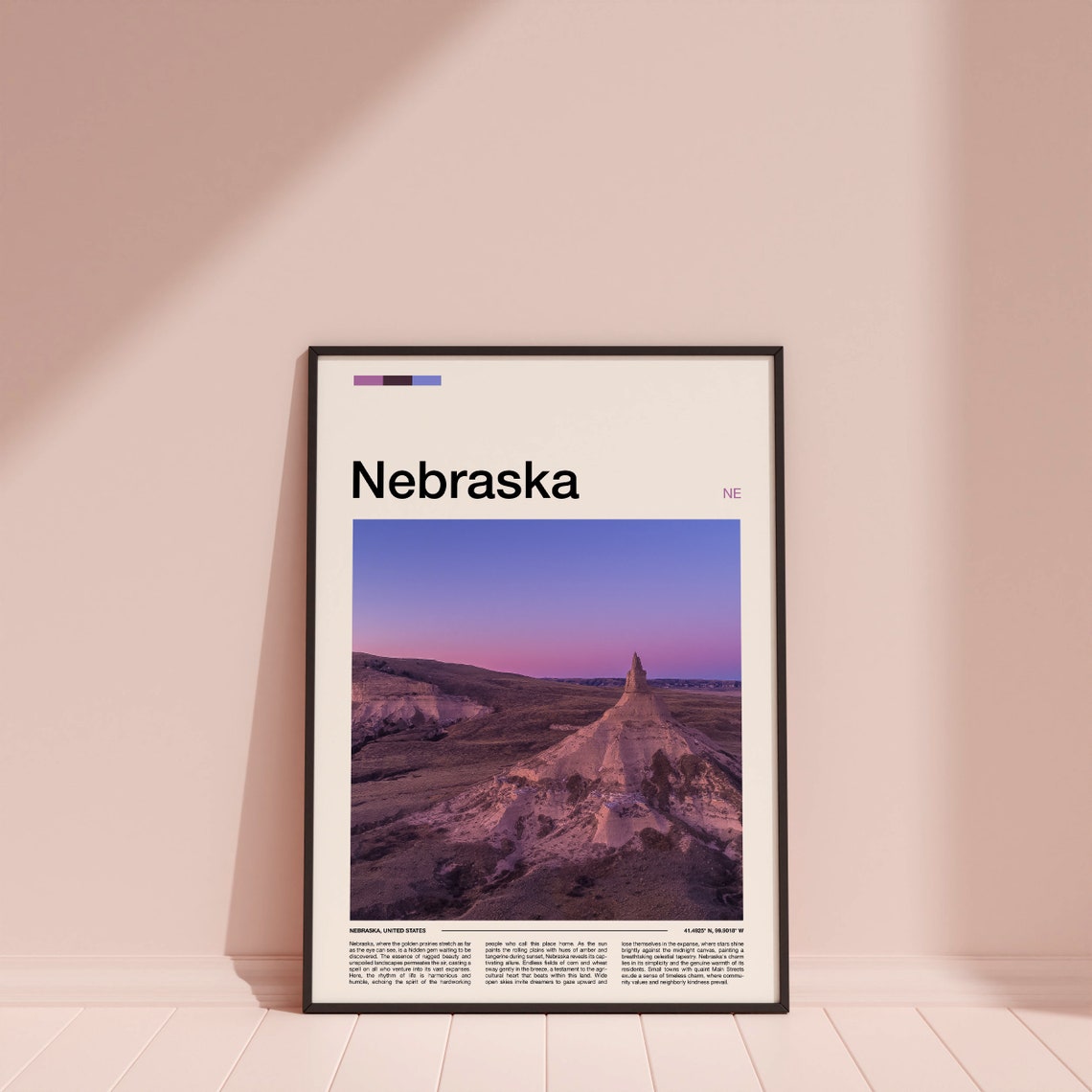 Nebraska Chimney Rock Sunset Prairie Landscape Plains Poster - Image 4