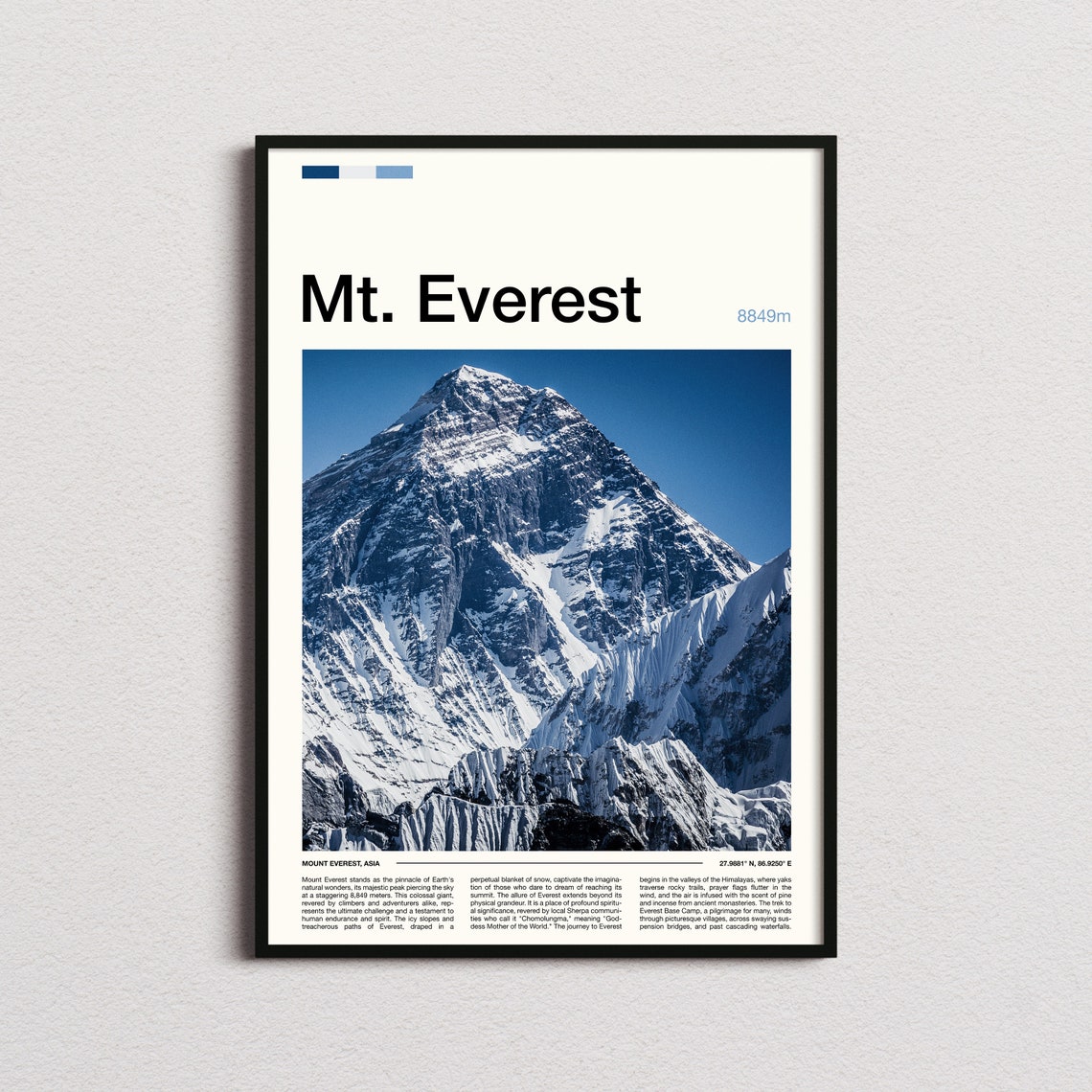 Mt Everest Print Mt Everest Poster Mt Everest Wall Art Mt Everest Art Print Mt Everest Photo Mountain Climbing Gifts Hiker Gifts