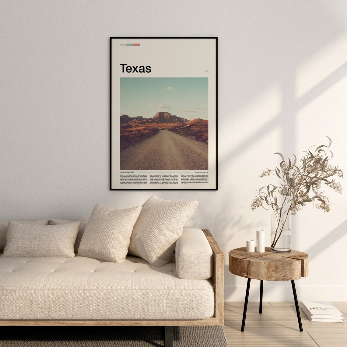 Texas Rugged Desert Road Mountain Wilderness Scenic Photo Poster - Image 2