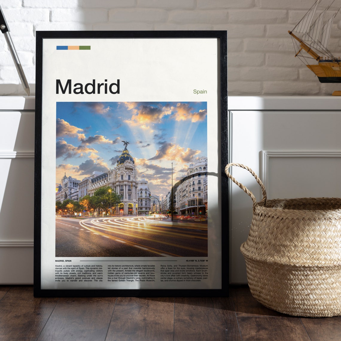 Madrid Spain Metropolis Building Gran Via Light Trails Poster - Image 5