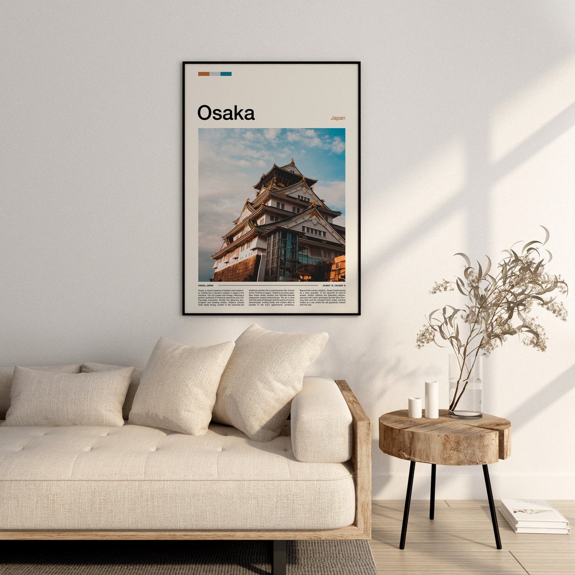 Osaka Castle Japan Historic Landmark Minimalist Photo Poster - Image 3