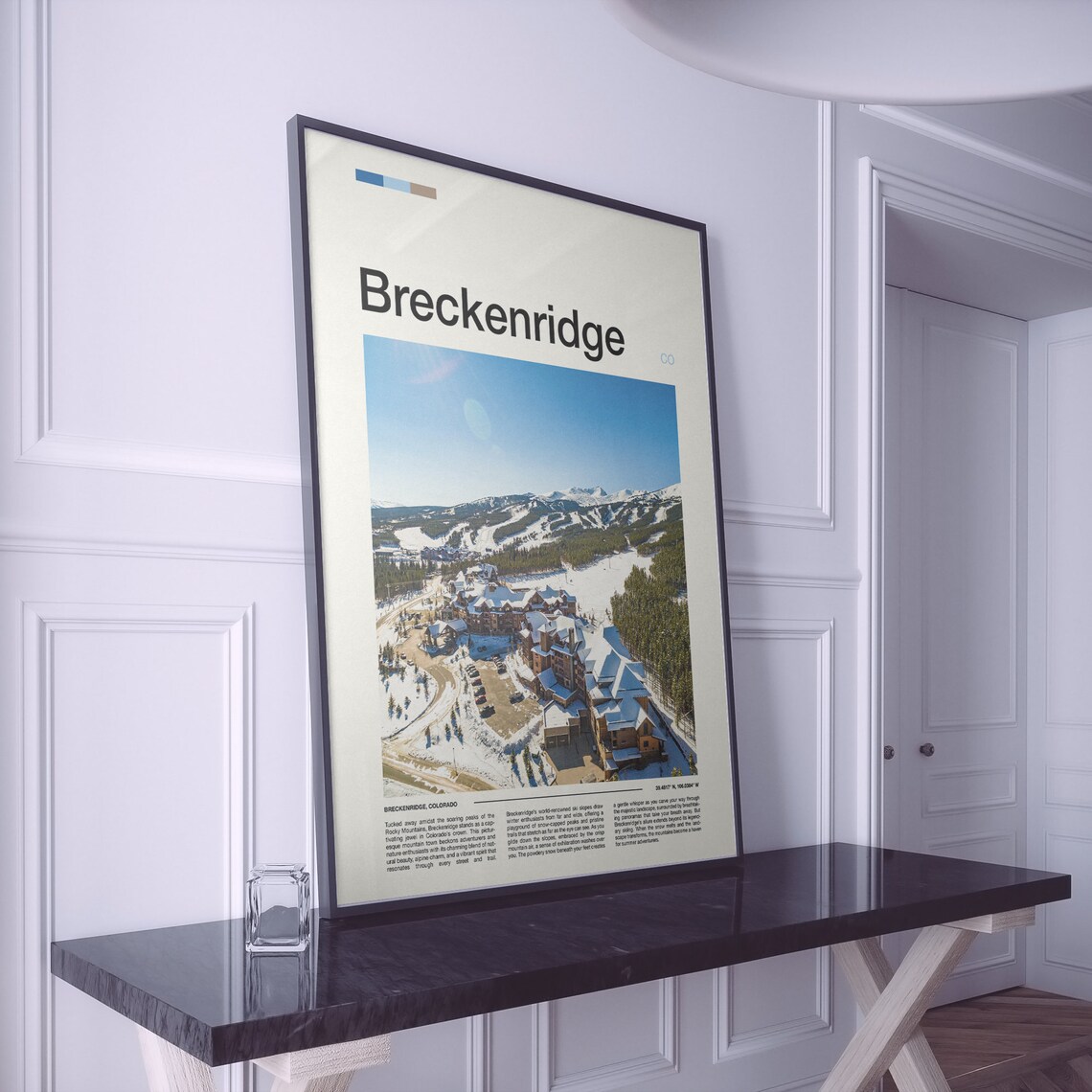 Breckenridge Colorado Charming Ski Resort Village Aerial Snow Poster - Image 2