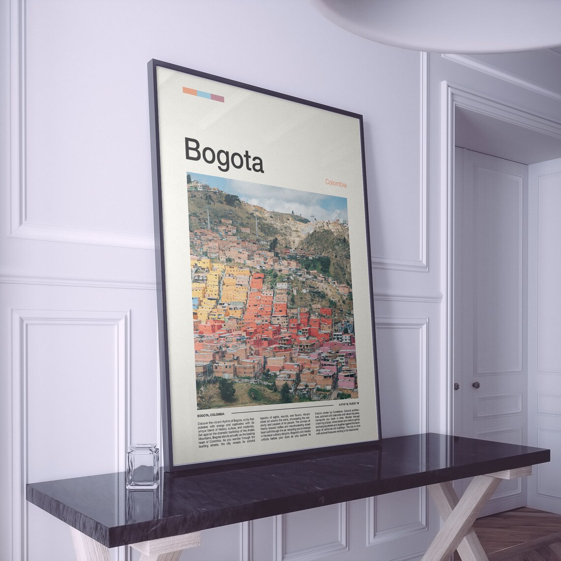Bogota Colombia Colorful Hillside Houses Andean City Art Poster - Image 2