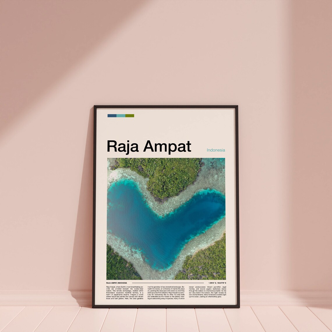 Raja Ampat Indonesia Heart Shaped Turquoise Lagoon Aerial View Poster - Image 4