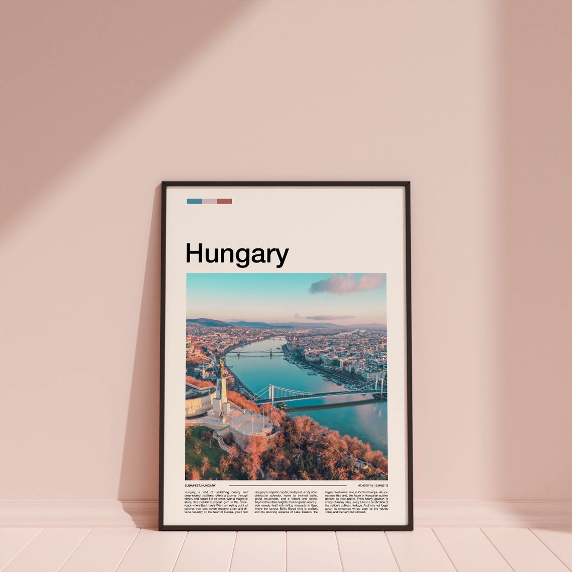 Hungary Budapest Danube River Aerial View Travel Photo Poster - Image 4