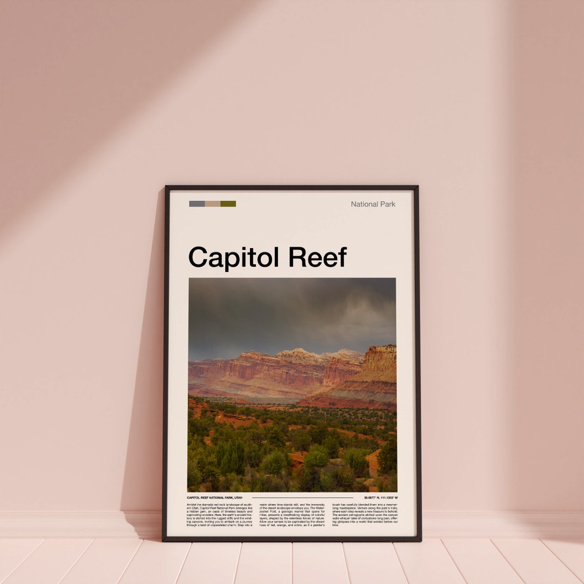 Capitol Reef National Park Utah Red Rock Cliffs Desert Poster - Image 4