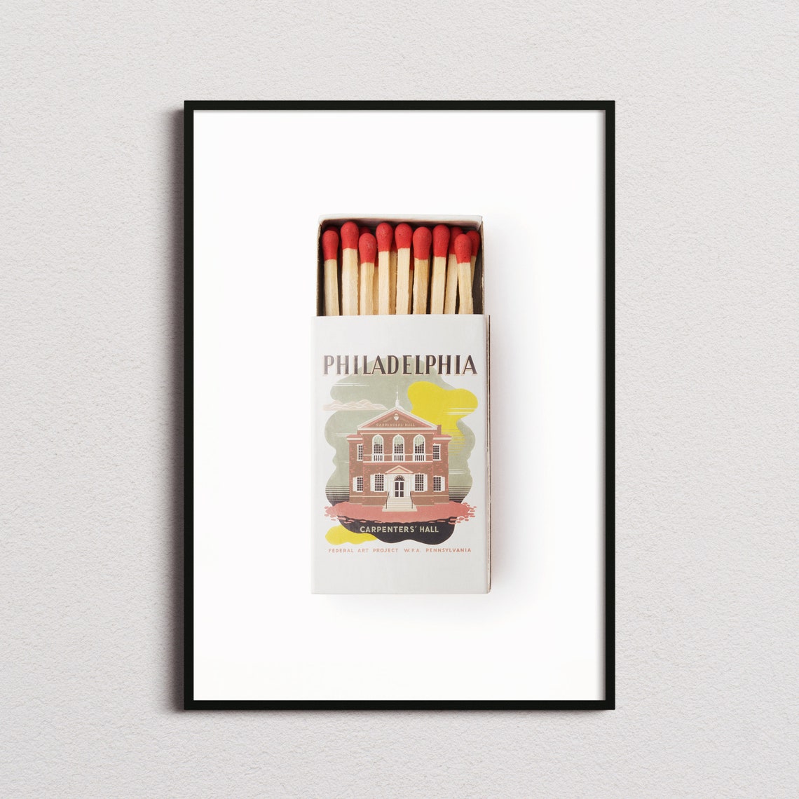 Vintage Philadelphia Matchbox Print Philadelphia Print Philadelphia Poster Philadelphia Wall Art Philadelphia Art Print Vintage Art
