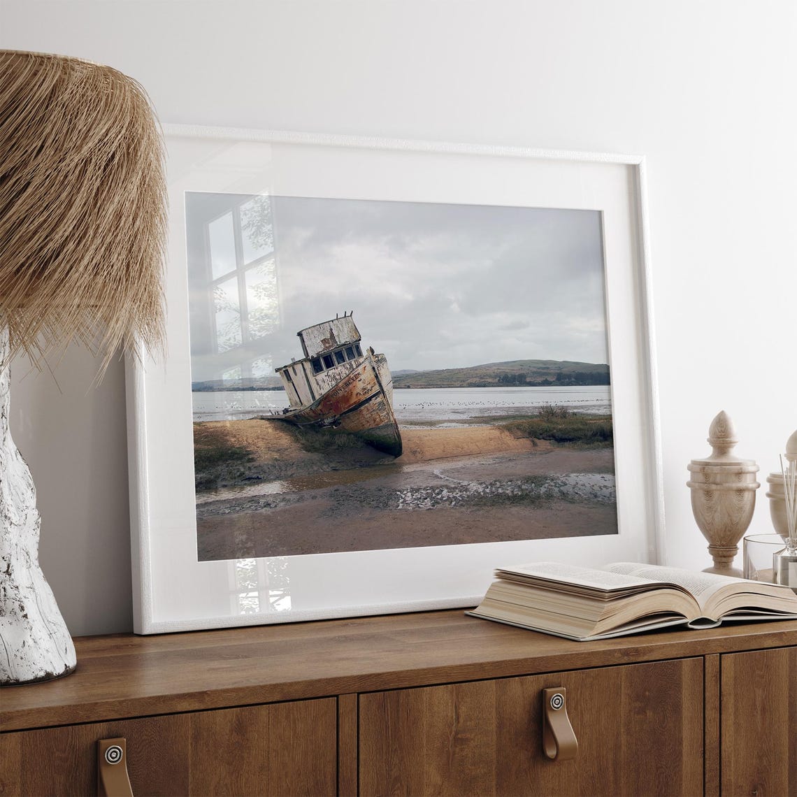 Shipwreck Fine Art Photography Print Rustic Coastal Wall Art Large Framed Or Unframed Moody Beach Poster For Home Decor - Image 5