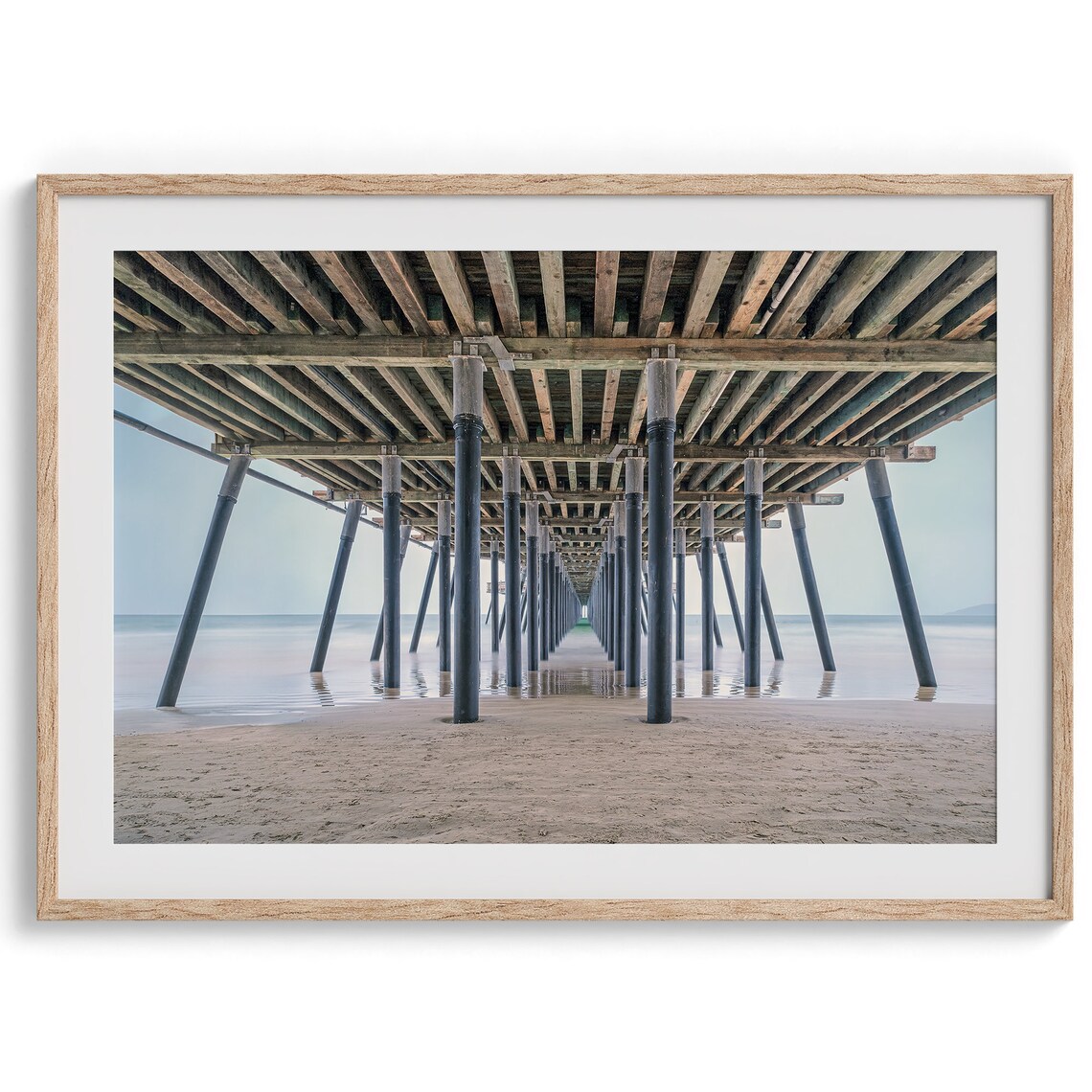 Pismo Beach Pier Boho Coastal Landscape Art Print
