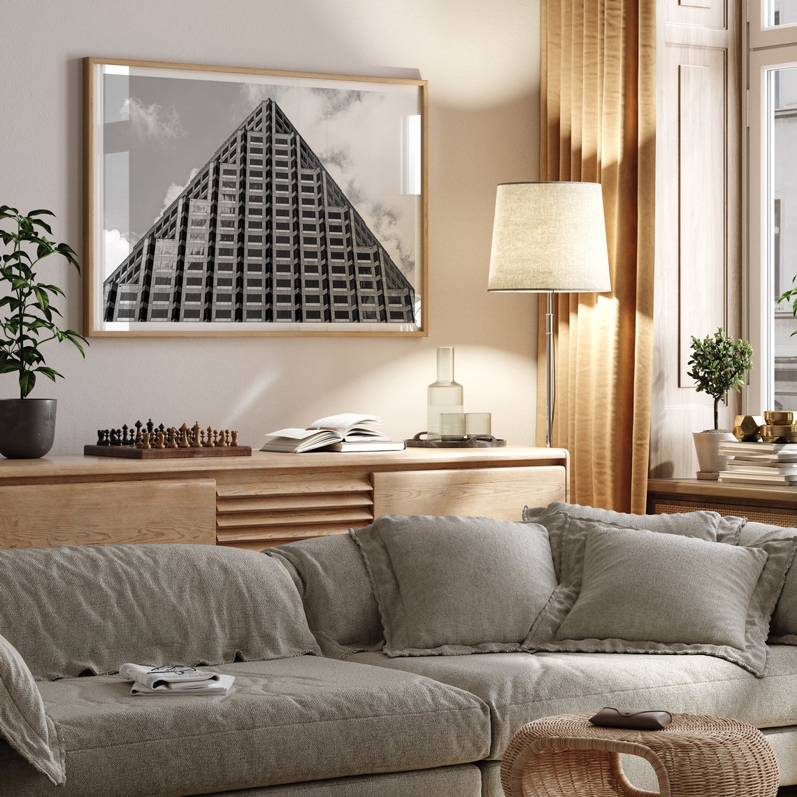 Austin Texas Pyramid Skyscraper Black White Architecture Photo Poster - Image 5