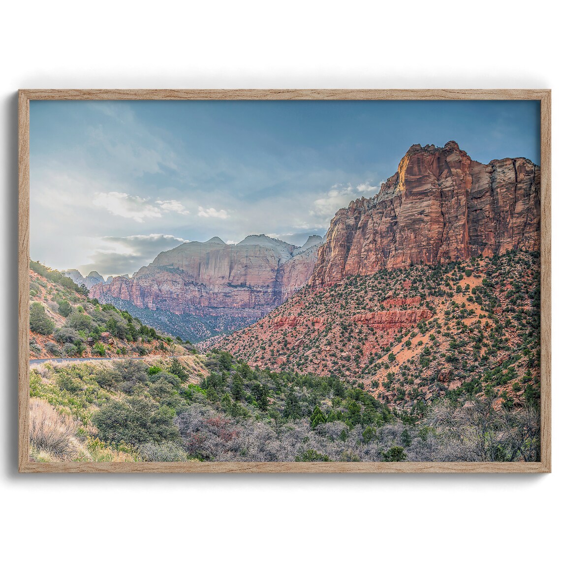 Zion National Park Red Rock Cliffs Canyon Golden Light Nature Poster - Image 2