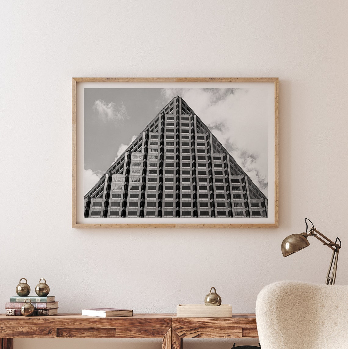 Austin Texas Pyramid Skyscraper Black White Architecture Photo Poster - Image 4
