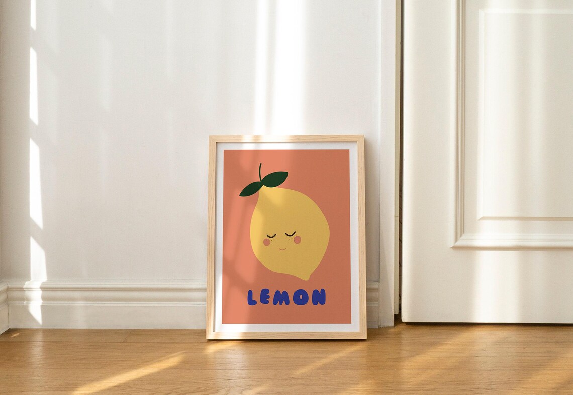 Minimalist Lemon Fruit Nursery Wall Art Print Vibrant And Timeless Decor - Image 2