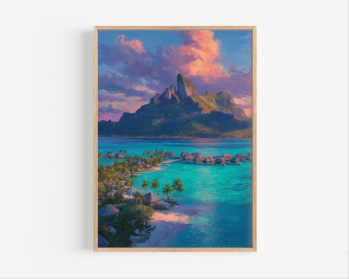 Bora Travel Poster, French Polynesia Wall Art