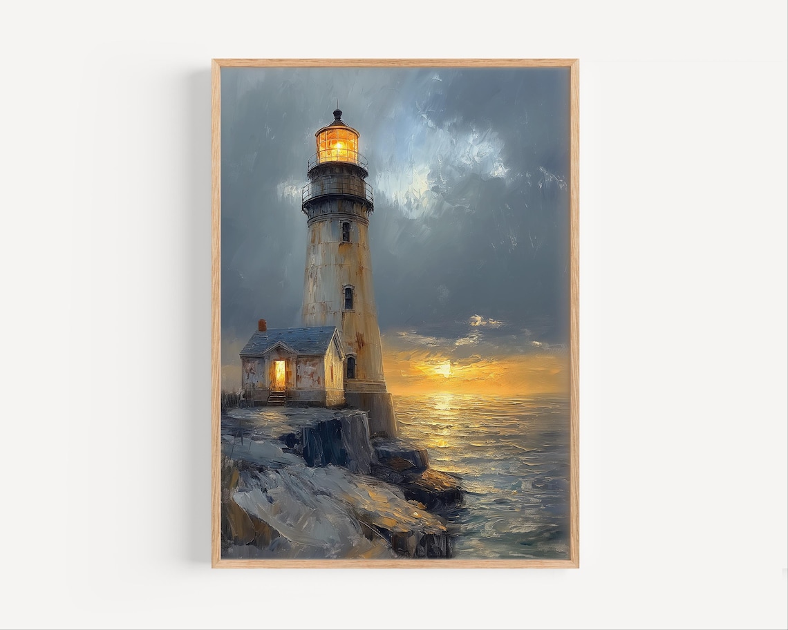 Lighthouse On Lake Erie, Great Lakes Travel Poster