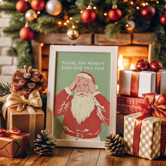 Funny Santa Christmas Vintage Poster