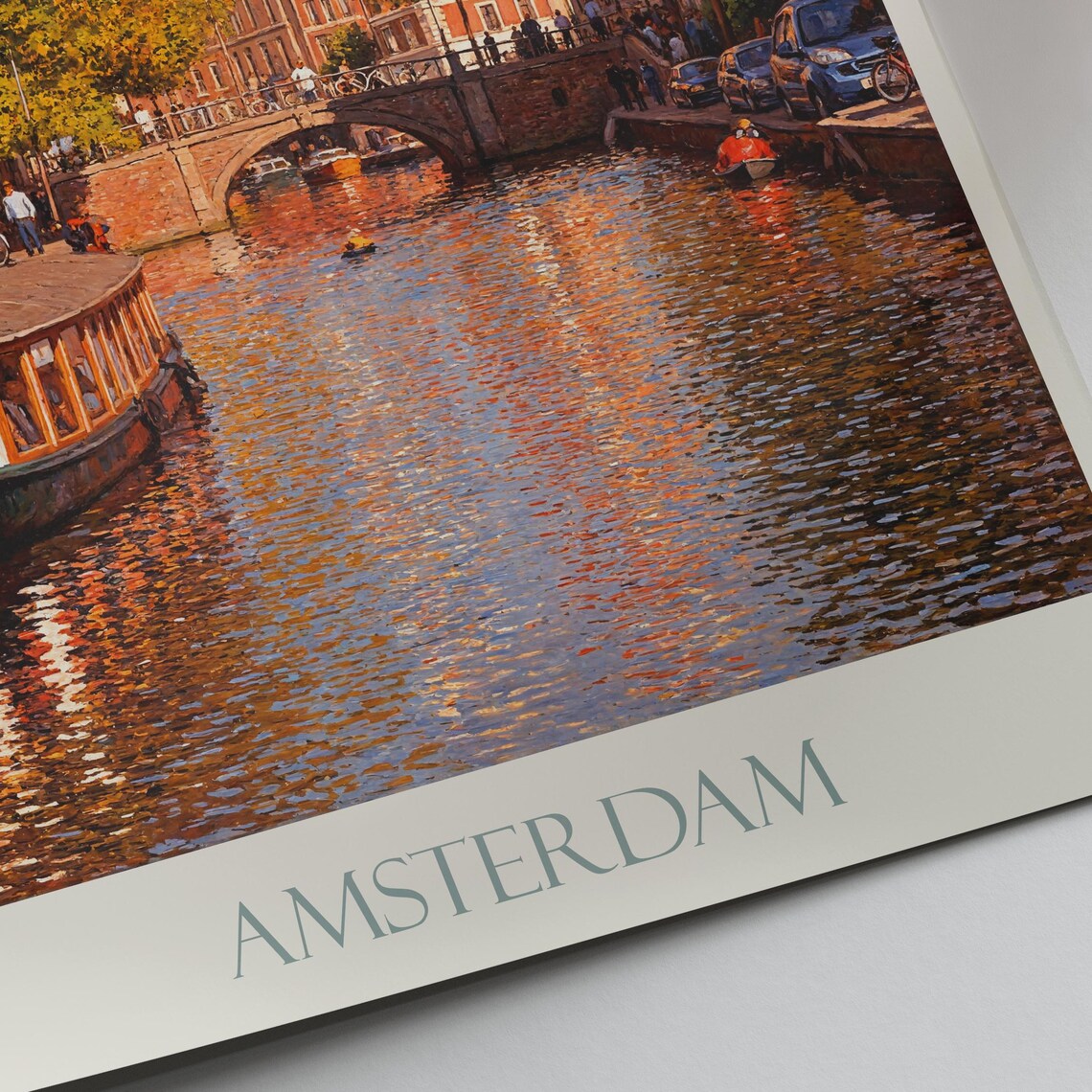 Amsterdam Netherlands Canal Bikes and Brick Houses Travel Art Poster - Image 3