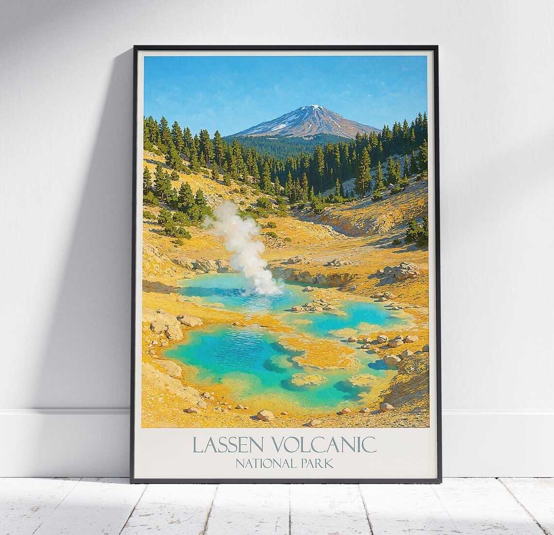 Lassen Volcanic National Park Steaming Hot Springs Scenic Poster