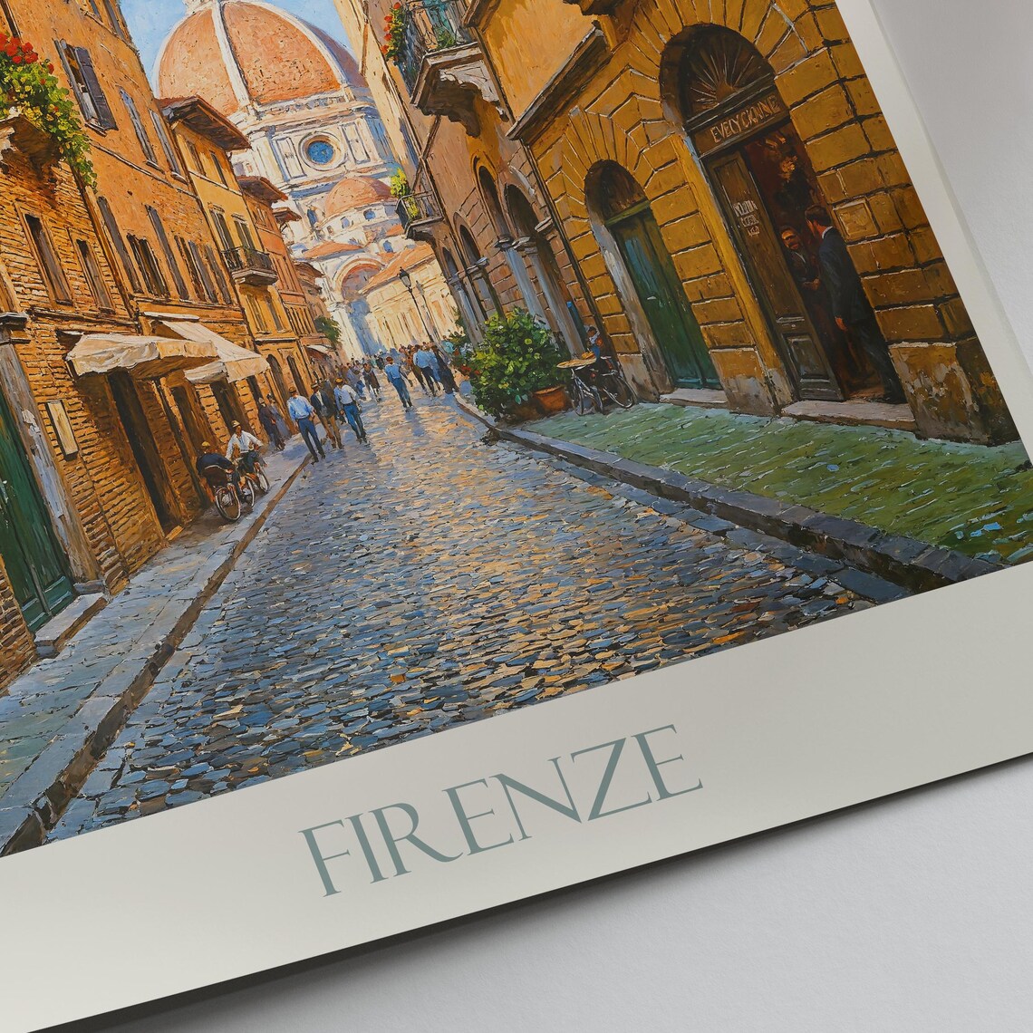 Charming Florence Firenze Duomo Street Old Town Italy Travel Poster - Image 4