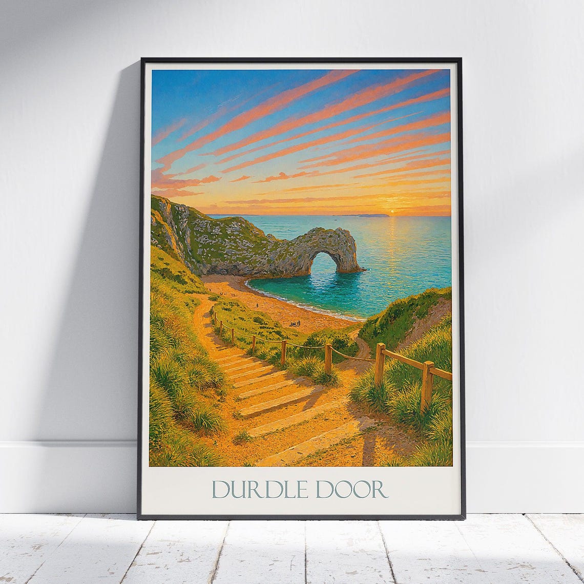 Durdle Door Sunset Poster Dorset Jurassic Coast Limestone Arch