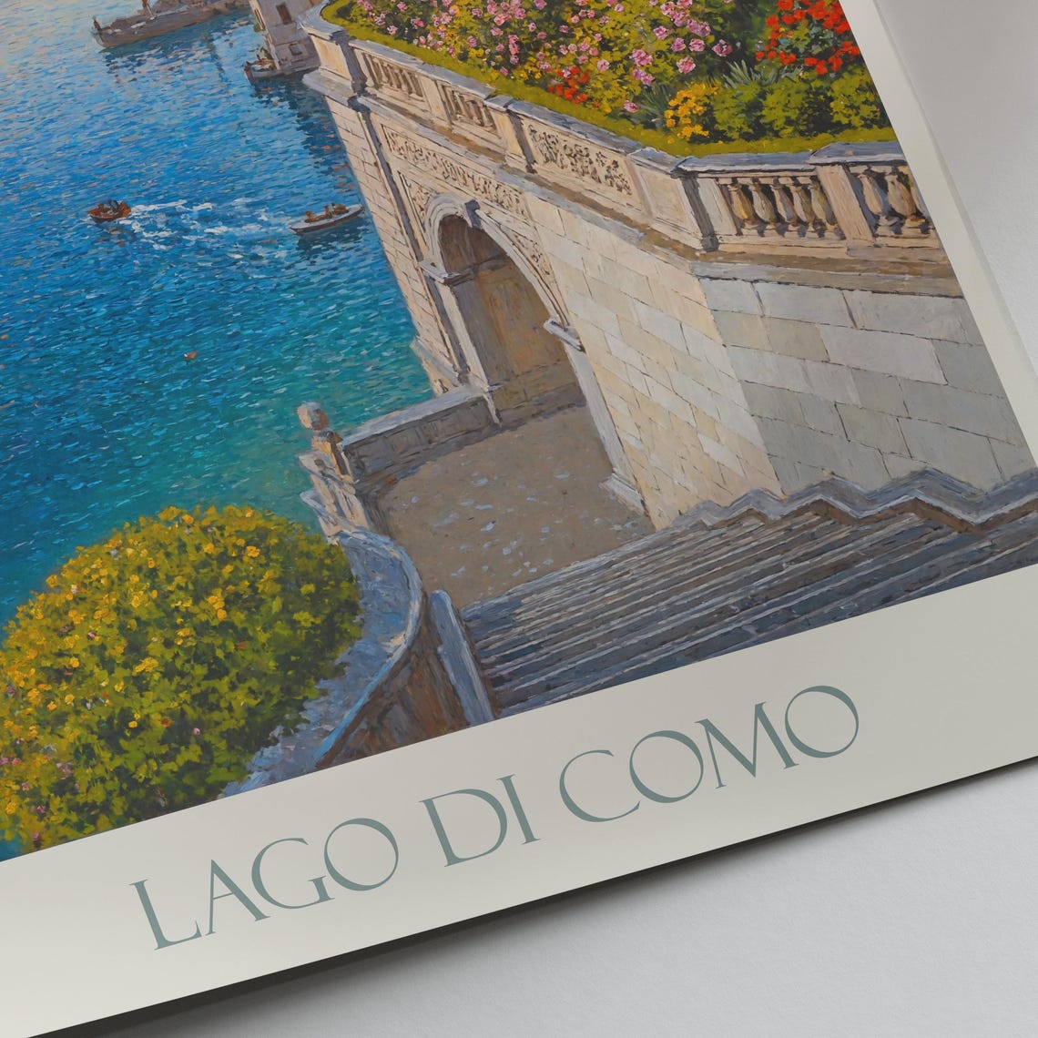 Lago di Como Lakeside Villa Terrace Garden Italy Travel Poster - Image 4