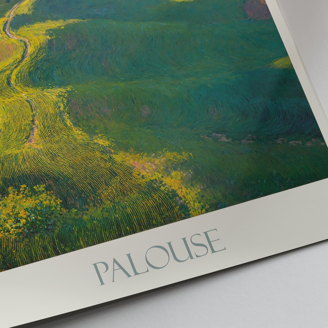 Palouse Washington Rolling Green Farmland Hills Scenic Poster - Image 3