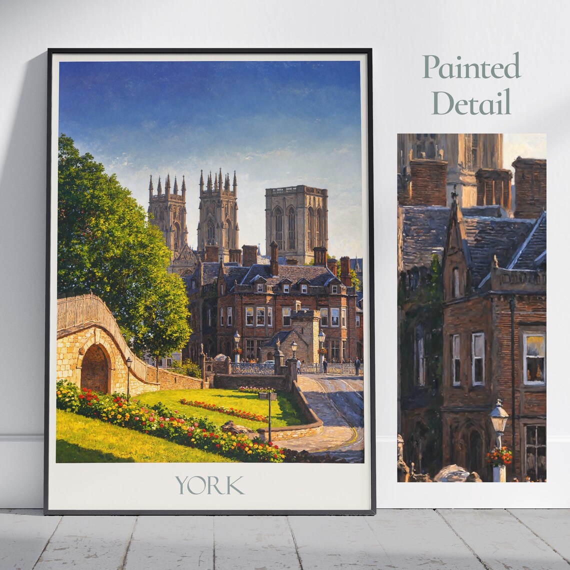 York England Minster Cathedral Historic Street Travel Poster