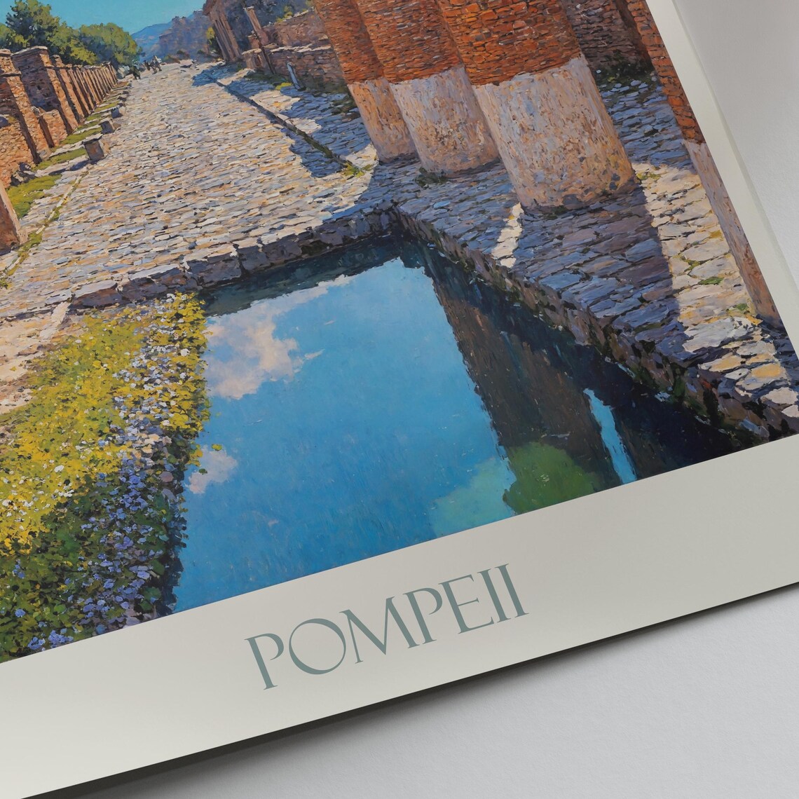 Pompeii Ancient Roman Ruins Vesuvius View Italy Travel Poster - Image 3
