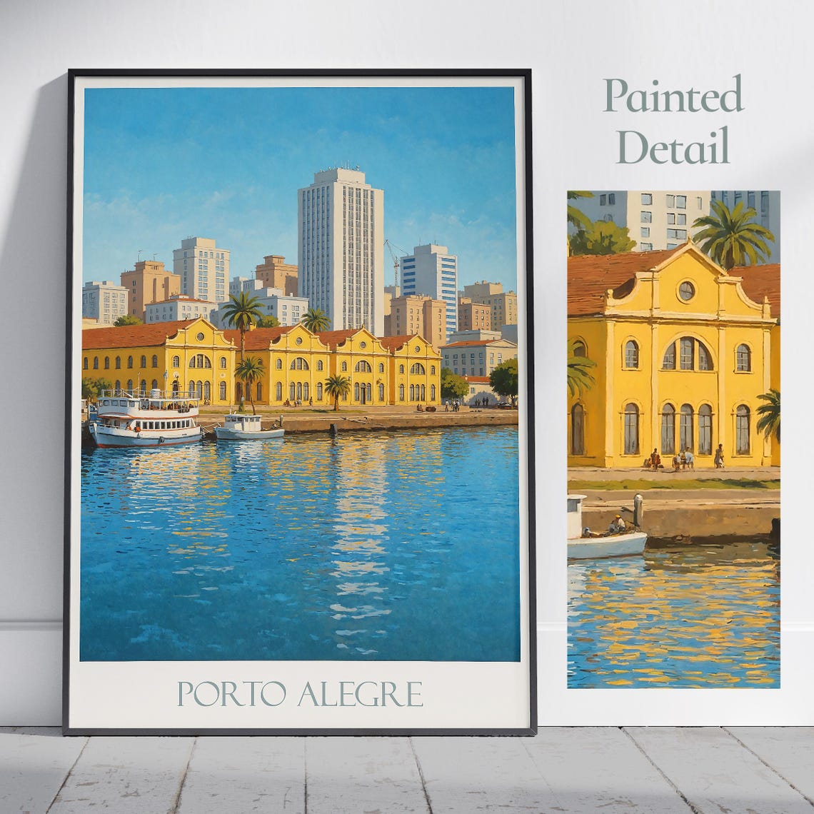 Porto Alegre Brazil Painted Waterfront Warehouse District Poster