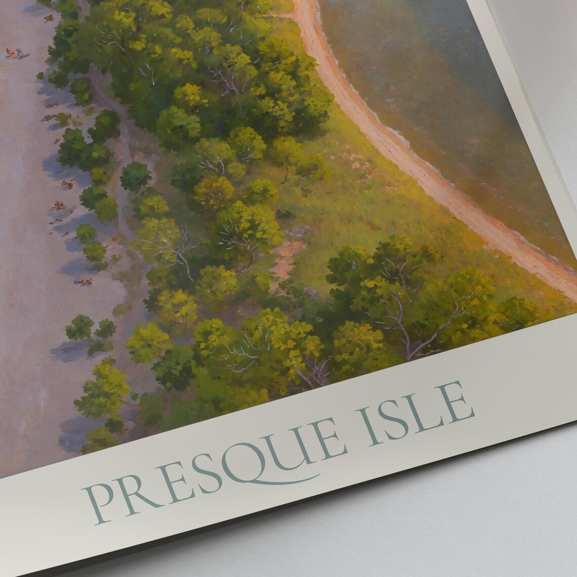 Presque Isle Pennsylvania Peninsula Sunset Painted Travel Poster - Image 2