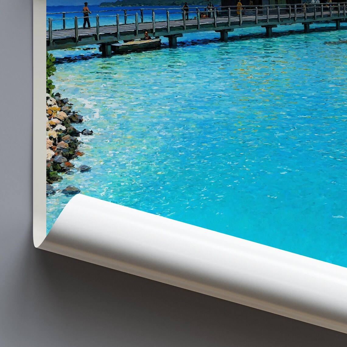 Bora Bora Overwater Bungalows Turquoise Lagoon Travel Poster - Image 3