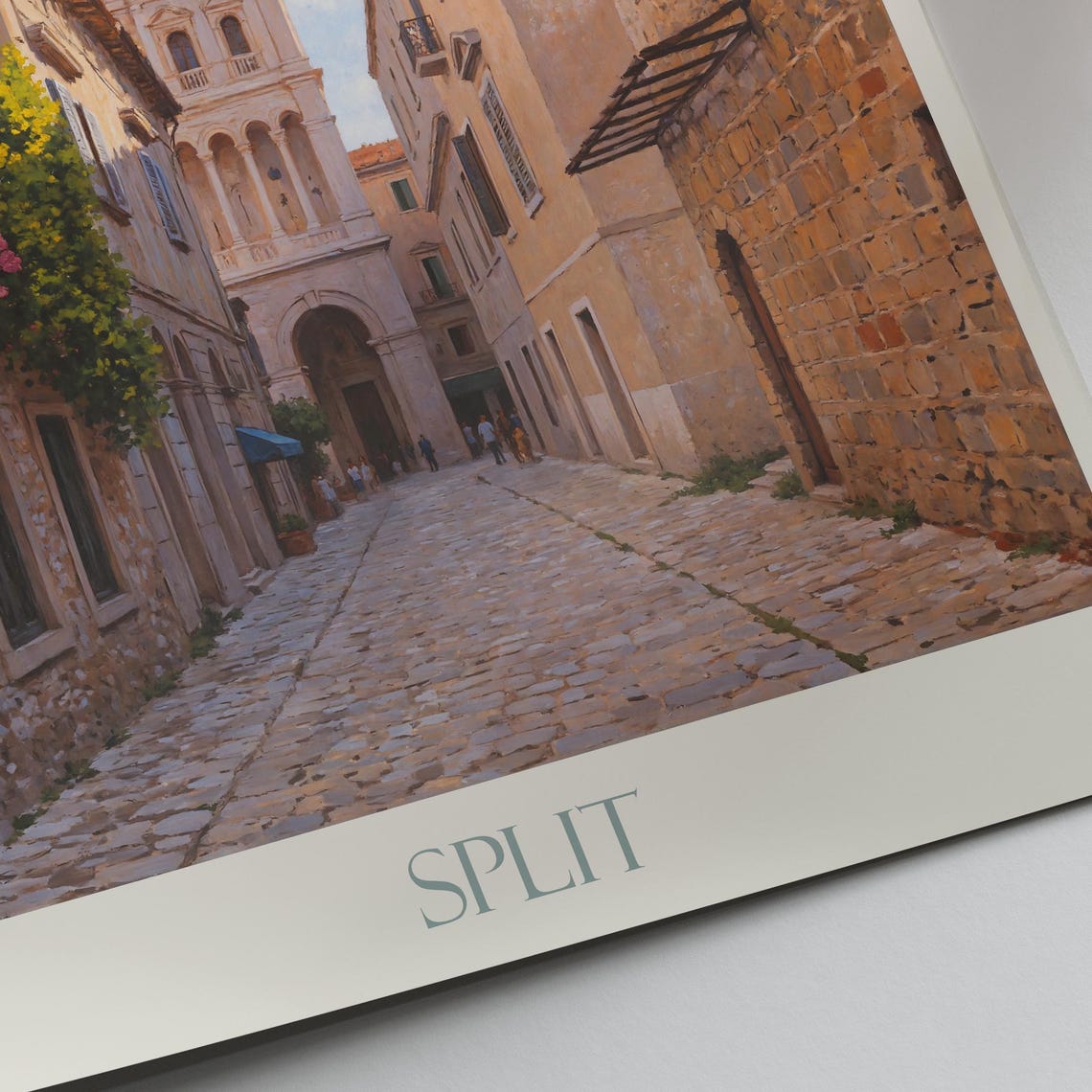 Split Croatia Old Town Painted Travel Poster Cathedral Bell Tower - Image 2