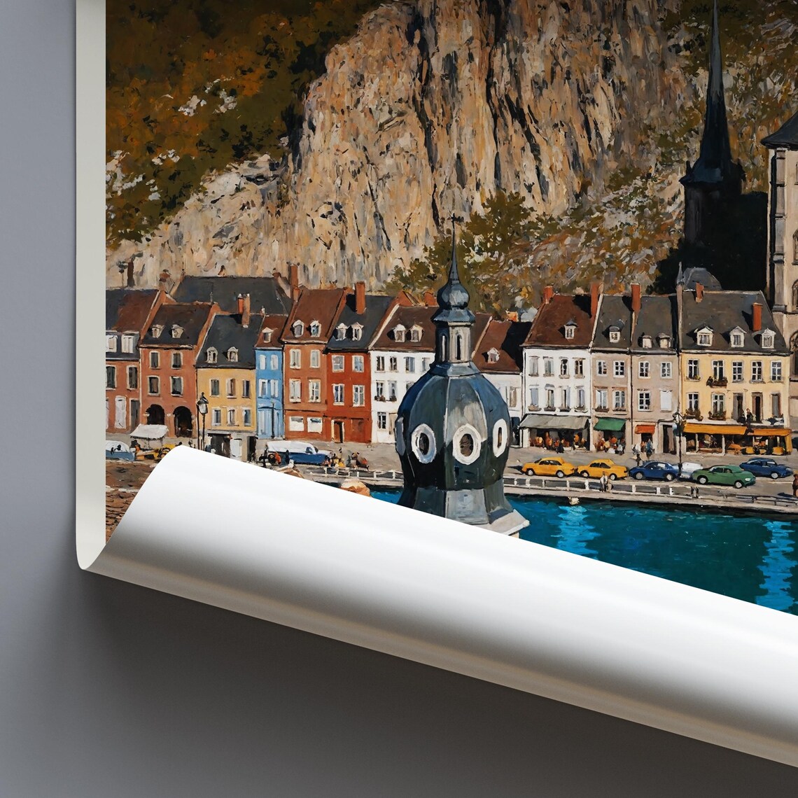 Dinant Belgium Citadel Meuse River Aerial Town View Travel Poster - Image 3