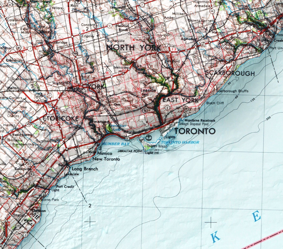 Toronto Canada Lake Ontario Vintage Topographic Map Art Print - Image 3